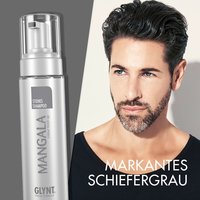 Glynt-Werbefoto: graumelierter Mann mit Mangala Colour Fresh-up Shampoo