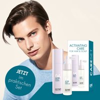 Glynt-Werbefoto: Mann mit Activating-Care-Set